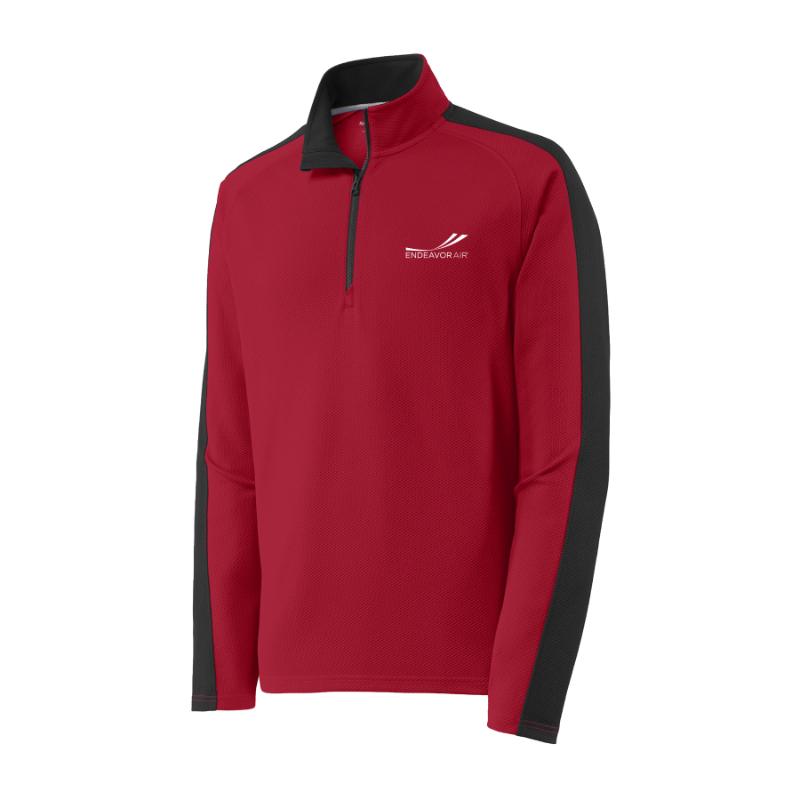Sport-Tek Sport-Wick Textured Colorblock 1/4-Zip Pullover -Men’s Cut